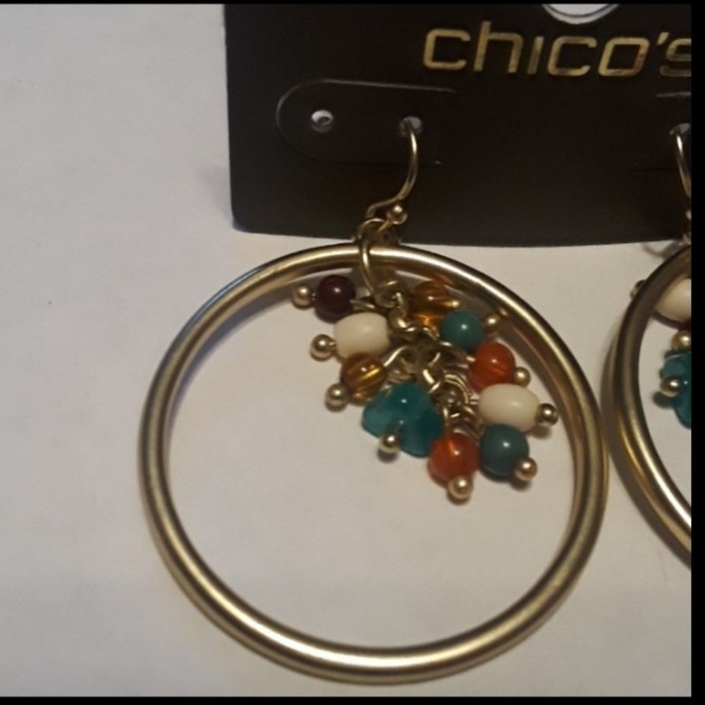 Sleek Multi-Color Cluster Hoop Earrings - Picture 4 of 9